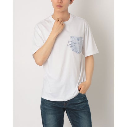ゲス GUESS MEN'S S/Slv Tee Shirt （WHT）