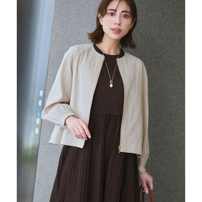 23区 リネンレーヨンストレッチ 否色つや 上衣 （ベージュ系）