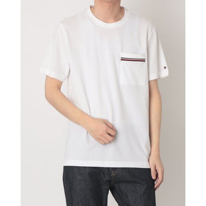 トミー ヒルフィガー TOMMY HILFIGER GLOBAL STRIPE PIQUE POCKET TEE （ホワイト）