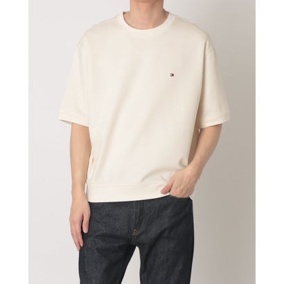 トミー ヒルフィガー TOMMY HILFIGER ダブルニットショートスリーブスウェットシャツ （ホワイト）