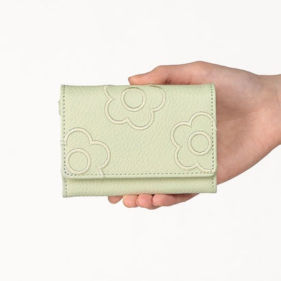 マリークワント MARY QUANT エンブロデイジーライン カードケース （ライトグリーン）