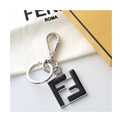 フェンディ FENDI FENDI キーホルダー 7AP107 B09 足がかり輪っか FFロゴタイプ （F0VD1/PALLADIUM+BLACK）