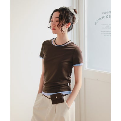 ミエット miette シアー半袖Tシャツセット （ブラウン）