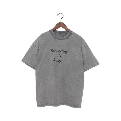 エー・エヌ・エル A.N.L ヴィンテージライク ピグメント加工半袖ロゴTシャツ （グレー）