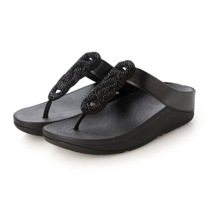 フィットフロップ fitflop FINO クリスタルツイスト トゥポスト サンダル （All Black）