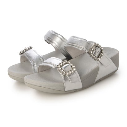 フィットフロップ fitflop LULU クリスタルバックル レザー スライド （Silver）