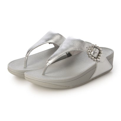 フィットフロップ fitflop LULU クリスタルバックル レザー トゥポスト サンダル （Silver）