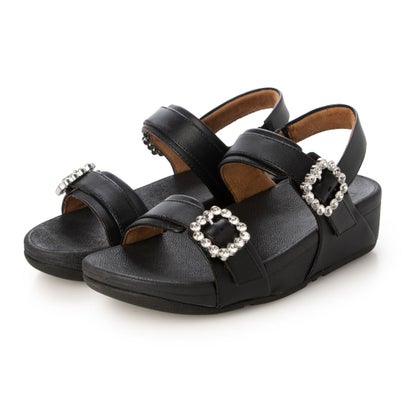 フィットフロップ fitflop LULU クリスタルバックル レザー バックストラップ サンダル （All Black）