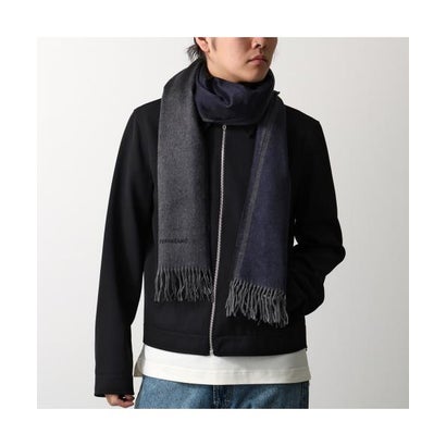 サルバトーレフェラガモ Salvatore Ferragamo FERRAGAMO えり巻き 525501 643210 643211 地絹 （013/NAVY/ANTRACI/薄墨色）