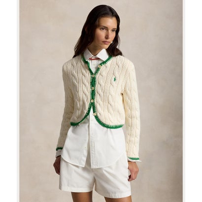 ポロ ラルフ ローレン POLO RALPH LAUREN ケーブルニット クロップド カーディガン （101ナチュラル）