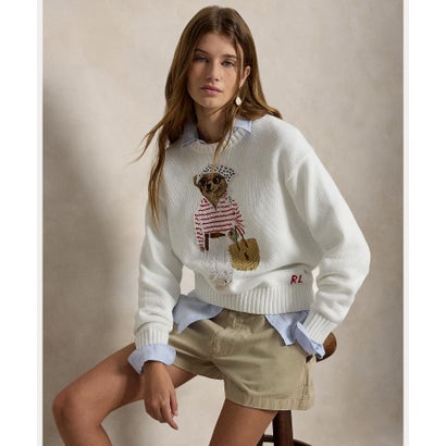 ポロ ラルフ 置き目レン POLO RALPH LAUREN Polo ベア 労働者の一団のど首 プルオーバー （100白いこと）