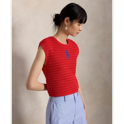 ポロ ラルフ ローレン POLO RALPH LAUREN Big Pony クロシェイド コットン セーター （600レッド）