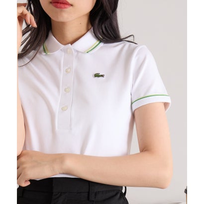 ラコステ LACOSTE ワンポイントロゴ ダブルラインポロシャツ DF5284 （ホワイト）