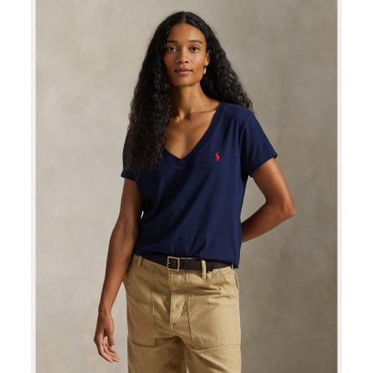 ポロ ラルフ 置き目レン POLO RALPH LAUREN 綿織物 プルオーバー Vのど首 ティーシャツ （410米国海軍）