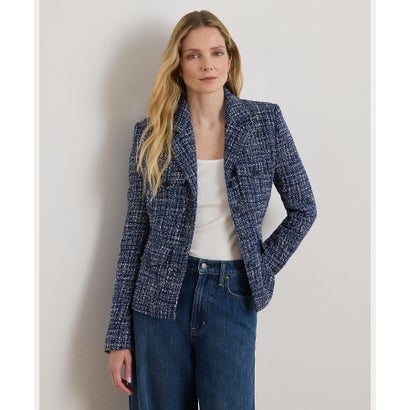 置き目レン ラルフ 置き目レン LAUREN RALPH LAUREN 綿織物雑ぜ合わせる ブークレ スポーツジャケット （400青碧）