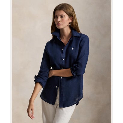 ポロ ラルフ 置き目レン POLO RALPH LAUREN 古典派音楽 填まる リネン プルオーバー （410米国海軍）