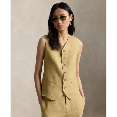 ポロ ラルフ 置き目レン POLO RALPH LAUREN ボタンド デラヴェ リネン より良い （260赤銅色） その他-レディースファッション
