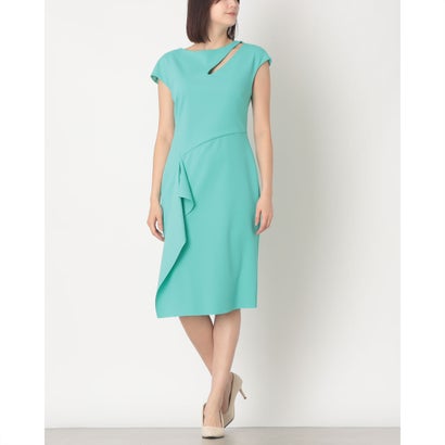 リナシメント RINASCIMENTO ショルダーカットドレープタイトワンピース （Acqua Verde）