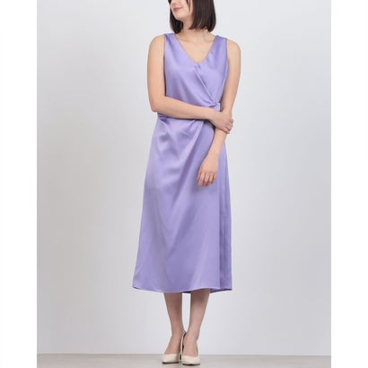 リナシメント RINASCIMENTO ドレープデザインサテンワンピース （Lilla Viola）