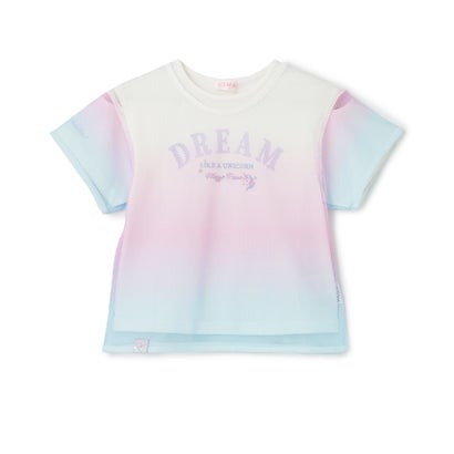 メゾピアノ mezzo piano ☆彡グラデーションメッシュ 花の冠ydティーシャツ （ラベンダー） Tシャツ・カットソー-キッズファッション-トップス