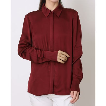 位相角 八つ Phase Eight Novie Burgundy Satin Shirt （Red）