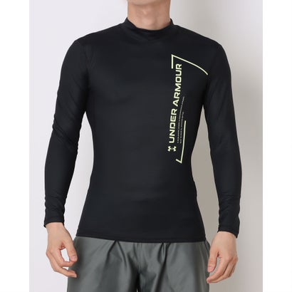 アンダーアーマー UNDER ARMOUR メンズ フィットネス 長袖コンプレッションインナー UAクール コンプレッション グラフィック ロングスリーブ モックネック Tシャツ 6014485 （Black）