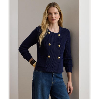 ローレン ラルフ ローレン LAUREN RALPH LAUREN ダブルブレステッド コットン セーター ジャケット （410ネイビー）