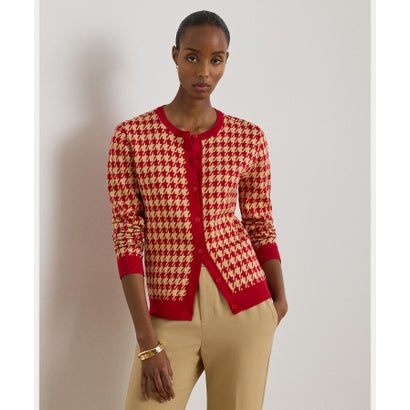 ローレン ラルフ ローレン LAUREN RALPH LAUREN ハウンドトゥース ジャカード カーディガン （600レッド）