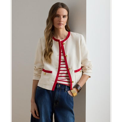 ローレン ラルフ ローレン LAUREN RALPH LAUREN ツートーン リネンブレンド ツイル ブレザー （101ナチュラル）