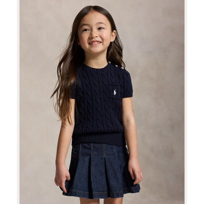 ポロ ラルフ ローレン POLO RALPH LAUREN (ガールズ 2才～6才)ケーブルニット コットン ショートスリーブ セーター （410ネイビー）｜LOCOMALL（ロコンド公式ストア）