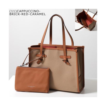 ジャンニ キャリーニ GIANNI CHIARINI GIANNI CHIARINI トートバッグ BS 6849 CNV-SE MARCELLA S （(11)CAPPUCCINO-BRICKRED）
