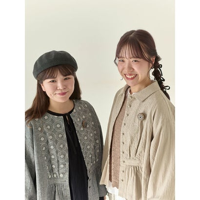 サマンサ モスモス Samansa Mos2 【Cross×Staff】ブローチ付シャツジャケット （ベージュ）