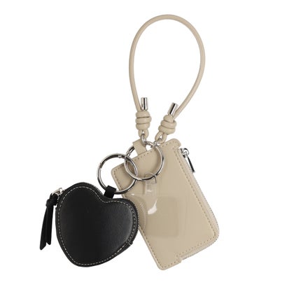 カシュカシュ cache cache ストラップ付きハートミニポーチモバイルストラップ （BK）