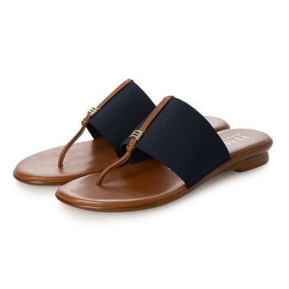 イタリアンシューメーカーズ ITALIAN SHOEMAKERS メタルパーツエラスティックトングサンダル （ネイビーコンビ）