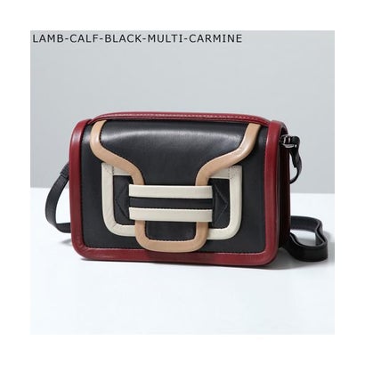 ピエール アルディ PIERRE HARDY PIERRE HARDY ハンドバック ALPHA アルファ QV08 なめし革 （BLACK-MULTI-CARMINE）