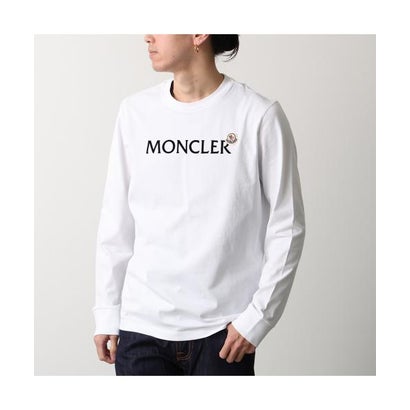 モンクレール MONCLER MONCLER Tシャツ 8D00009 89AYY 長袖 カットソー ロンT ロゴT （001/ホワイト）