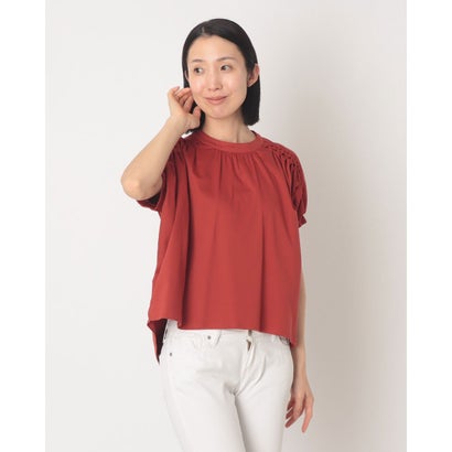エグランティーヌ EGLANTINE スモッキング立体刺しゅうカットソー （赤いこと） Tシャツ・カットソー-レディースファッション-トップス
