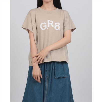 エグランティーヌ EGLANTINE バックチュール罷めさせるプリントドルマンカットソー （ベージュ） Tシャツ・カットソー-レディースファッション