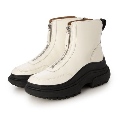 相応うフロップ fitflop WYLDER ZIP-FRONT LEATHER ANCLE BOOTS （IV）