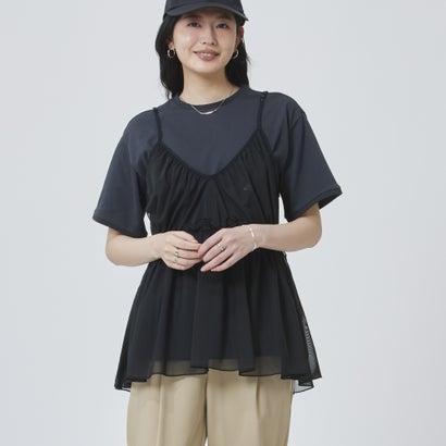 アディダス adidas レディース 半袖Tシャツ アルペン 2-in-1 キャミソール 半袖Tシャツ KV4659 （ブラック/カーボン）