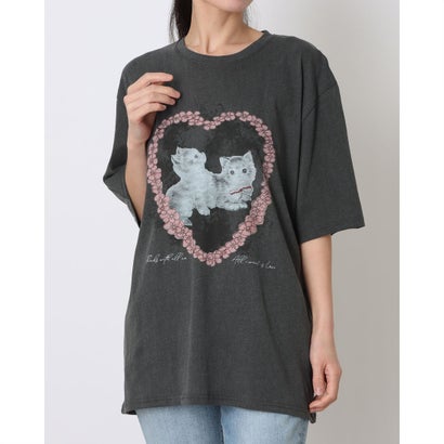 スリーフォータイム Three Four Time CAT柄Tシャツ （グレー）