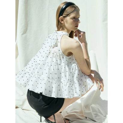 エイミーイストワール EIMY ISTOIRE CAMILLE DOT JACQUARD TOP （WHITE）