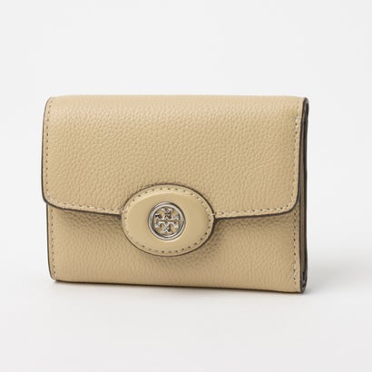 トリーバーチ TORY BURCH ROBINSON PEBBLED SMALL WALLET ロビンソン ペブルド スモール ウォレット 三つ折り財布 （ベージュ）