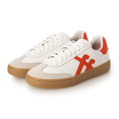 フィットフロップ fitflop THE DASH T トゥ レザー スニーカー (Urban White/Cherry Tomato)|LOCOMALL(ロコンド公式ストア)