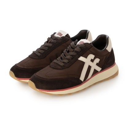 フィットフロップ fitflop RETRO-Q FF ファブリック/スエード スニーカー （Chocolate Brown/Paris Beige）