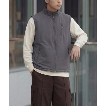 メゾンクラブ MAISON CLUB Reversible Military Puff Ball Vest /リバーシブルミリタリーパフボールベスト KNF-YI （グレー）