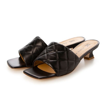 【訳あり新品】 ファビオルスコーニ FABIO RUSCONI レザーキルティングサンダル （ブラック）