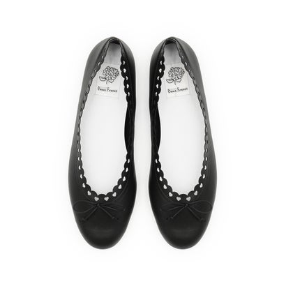 【26SS】エマ フランシス Emma Francis ハートパンチング フラット バレエシューズ （ブラック スムース）｜LOCOMALL（ロコンド公式ストア）