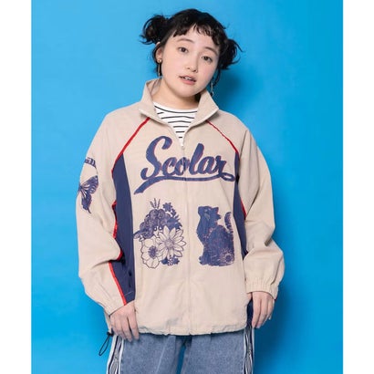 スカラー ScoLar スカラーちゃん×ネコ レーシング風ブルゾン （アイボリー）