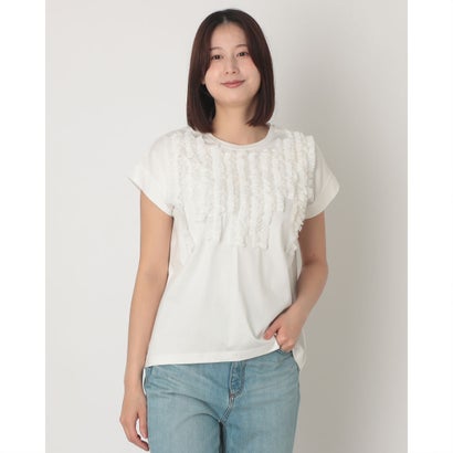 エグランティーヌ EGLANTINE シフォンフラウンス付き添い人半袖カットソー （象牙色） レディースファッション-Tシャツ・カットソー